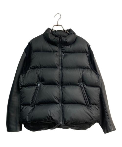UNDERCOVER（アンダーカバー）UNDERCOVER (アンダーカバー) LEATHER SLEEVE DOWN JACKET ブラック サイズ:2の古着・服飾アイテム