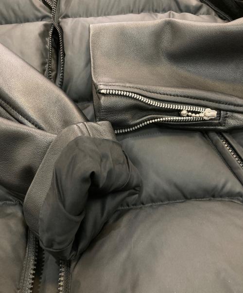 UNDERCOVER（アンダーカバー）UNDERCOVER (アンダーカバー) LEATHER SLEEVE DOWN JACKET ブラック サイズ:2の古着・服飾アイテム