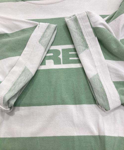 SUPREME（シュプリーム）SUPREME (シュプリーム) printed stripe s/s top グリーン×ホワイト サイズ:Ⅼの古着・服飾アイテム
