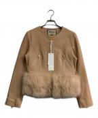 Diagram GRACE CONTINENTALダイアグラム グレースコンチネンタル）の古着「フォックスファーラムレザージャケット」｜ベージュ