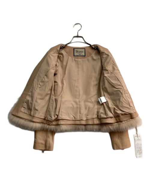 Diagram GRACE CONTINENTAL（ダイアグラム グレースコンチネンタル）Diagram GRACE CONTINENTAL (ダイアグラム グレースコンチネンタル) フォックスファーラムレザージャケット ベージュ サイズ:S（36）の古着・服飾アイテム