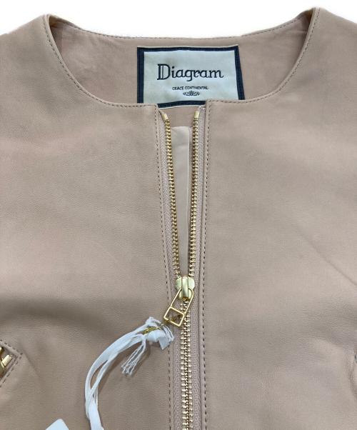 Diagram GRACE CONTINENTAL（ダイアグラム グレースコンチネンタル）Diagram GRACE CONTINENTAL (ダイアグラム グレースコンチネンタル) フォックスファーラムレザージャケット ベージュ サイズ:S（36）の古着・服飾アイテム