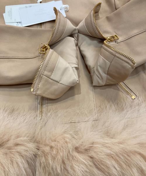 Diagram GRACE CONTINENTAL（ダイアグラム グレースコンチネンタル）Diagram GRACE CONTINENTAL (ダイアグラム グレースコンチネンタル) フォックスファーラムレザージャケット ベージュ サイズ:S（36）の古着・服飾アイテム