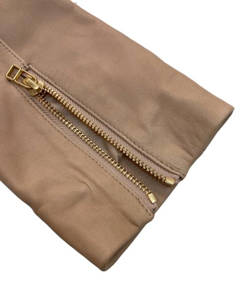 Diagram GRACE CONTINENTAL（ダイアグラム グレースコンチネンタル）Diagram GRACE CONTINENTAL (ダイアグラム グレースコンチネンタル) フォックスファーラムレザージャケット ベージュ サイズ:S（36）の古着・服飾アイテム