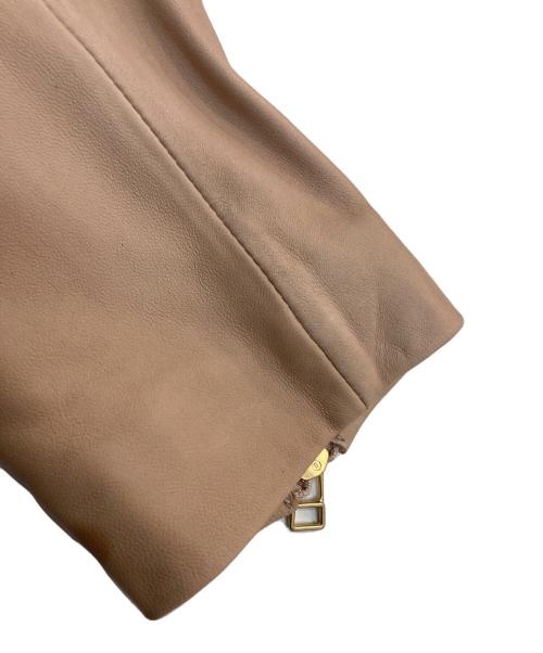 Diagram GRACE CONTINENTAL（ダイアグラム グレースコンチネンタル）Diagram GRACE CONTINENTAL (ダイアグラム グレースコンチネンタル) フォックスファーラムレザージャケット ベージュ サイズ:S（36）の古着・服飾アイテム