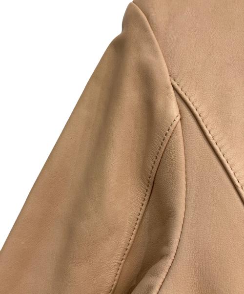 Diagram GRACE CONTINENTAL（ダイアグラム グレースコンチネンタル）Diagram GRACE CONTINENTAL (ダイアグラム グレースコンチネンタル) フォックスファーラムレザージャケット ベージュ サイズ:S（36）の古着・服飾アイテム