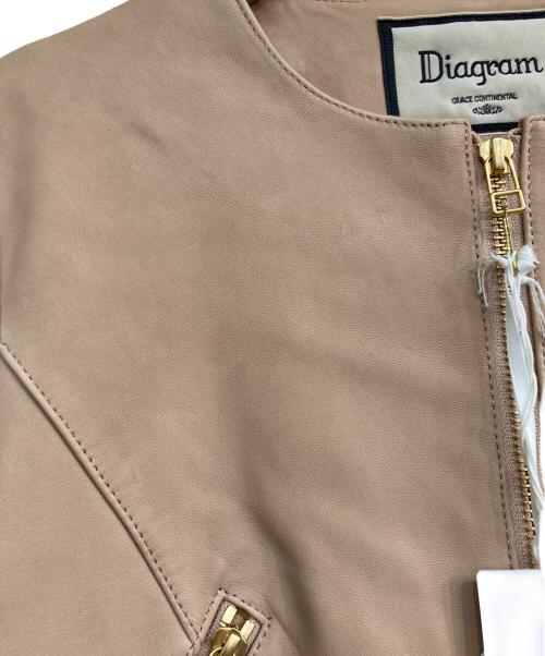 Diagram GRACE CONTINENTAL（ダイアグラム グレースコンチネンタル）Diagram GRACE CONTINENTAL (ダイアグラム グレースコンチネンタル) フォックスファーラムレザージャケット ベージュ サイズ:S（36）の古着・服飾アイテム