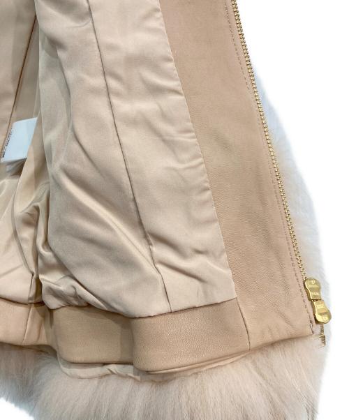 Diagram GRACE CONTINENTAL（ダイアグラム グレースコンチネンタル）Diagram GRACE CONTINENTAL (ダイアグラム グレースコンチネンタル) フォックスファーラムレザージャケット ベージュ サイズ:S（36）の古着・服飾アイテム