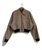 ESC STUDIOイーエスシーステュディオ）の古着「ガンクラブチェックジップアップブルゾン」｜ブラウン