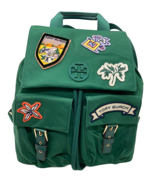 TORY BURCH（トリーバーチ）TORY BURCH (トリーバーチ) ワッペンナイロンリュック グリーンの古着・服飾アイテム