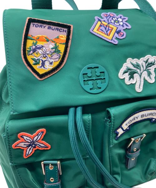 TORY BURCH（トリーバーチ）TORY BURCH (トリーバーチ) ワッペンナイロンリュック グリーンの古着・服飾アイテム