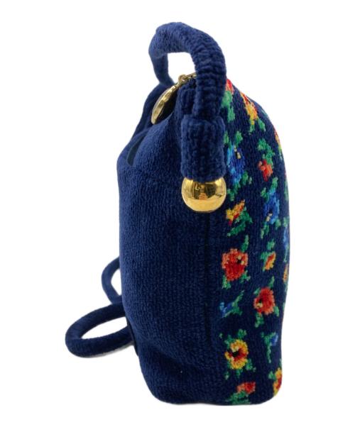 FEILER（フェイラー）FEILER (フェイラー) カリーナショルダーバッグ ネイビーの古着・服飾アイテム