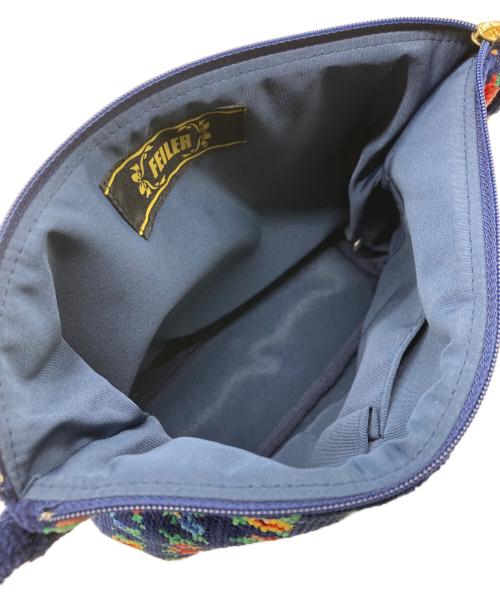 FEILER（フェイラー）FEILER (フェイラー) カリーナショルダーバッグ ネイビーの古着・服飾アイテム