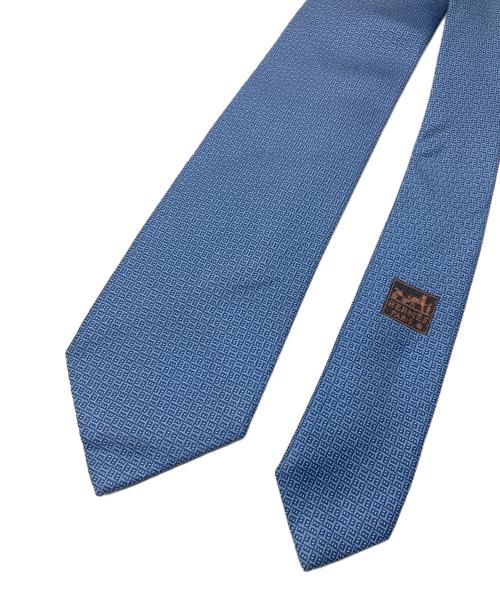 HERMES（エルメス）HERMES (エルメス) 総柄ネクタイ ブルー サイズ:-の古着・服飾アイテム