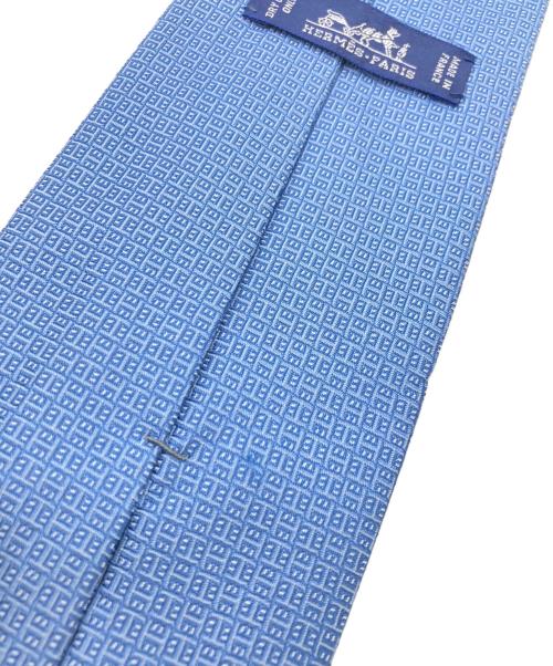 HERMES（エルメス）HERMES (エルメス) 総柄ネクタイ ブルー サイズ:-の古着・服飾アイテム