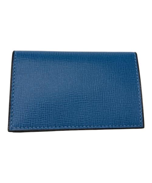 Valextra（ヴァレクストラ）Valextra (ヴァレクストラ) レザーカードケース ブルーの古着・服飾アイテム