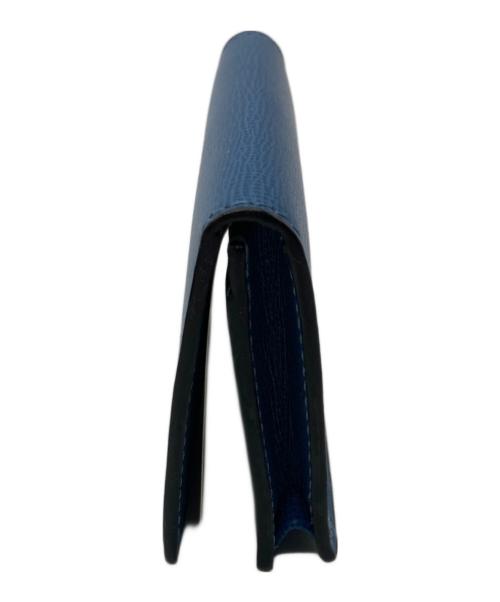 Valextra（ヴァレクストラ）Valextra (ヴァレクストラ) レザーカードケース ブルーの古着・服飾アイテム