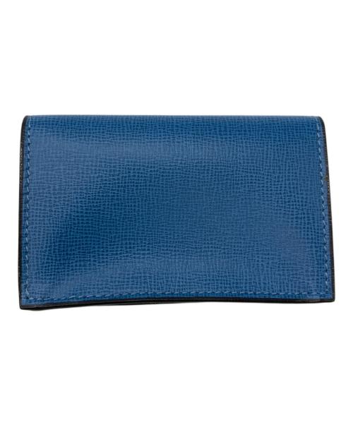 Valextra（ヴァレクストラ）Valextra (ヴァレクストラ) レザーカードケース ブルーの古着・服飾アイテム
