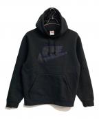SUPREME×NIKEシュプリーム×ナイキ）の古着「Leather Applique Hooded Sweatshirt」｜ブラック
