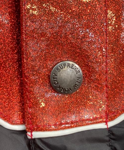 SUPREME（シュプリーム）Supreme (シュプリーム) Glitter Yoke Down Puffer Jacket ブラック×レッド サイズ:Ⅼの古着・服飾アイテム