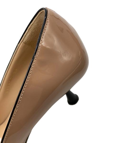 sergio rossi（セルジオロッシ）sergio rossi (セルジオロッシ) パテントスクエアトゥーパンプス ベージュ サイズ:36の古着・服飾アイテム