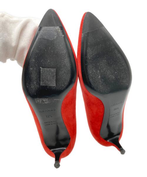 HERMES（エルメス）HERMES (エルメス) スウェードパンプス レッド サイズ:36 1/2の古着・服飾アイテム