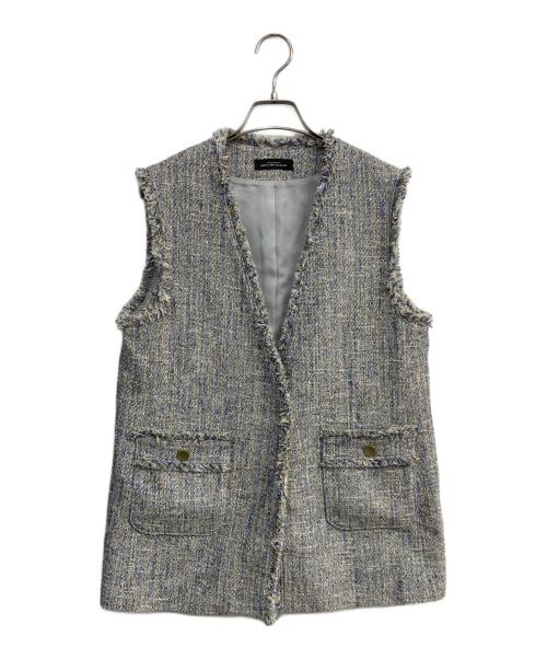 green label relaxing（グリーンレーベルリラクシング）green label relaxing (グリーンレーベルリラクシング) ミックスツイードライク ジレ ブルー サイズ:Freeの古着・服飾アイテム