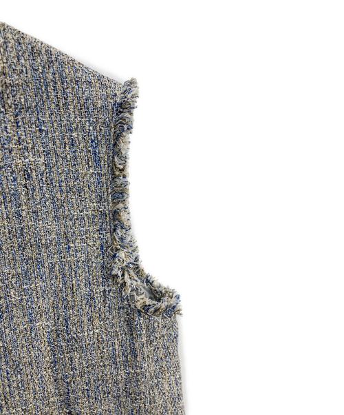 green label relaxing（グリーンレーベルリラクシング）green label relaxing (グリーンレーベルリラクシング) ミックスツイードライク ジレ ブルー サイズ:Freeの古着・服飾アイテム