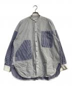 nagonstansナゴンスタンス）の古着「バンドカラーストライプシャツ　470FS830-1040」｜ブルー