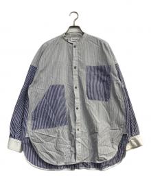 nagonstans（ナゴンスタンス）の古着「バンドカラーストライプシャツ　470FS830-1040」｜ブルー
