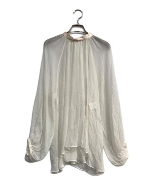 ebure（エブール）EBURE (エブール) シルクシアーブラウス ホワイト サイズ:36の古着・服飾アイテム