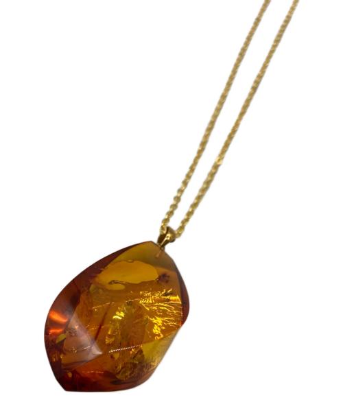 久慈琥珀（クジコハク）久慈琥珀 (クジコハク) 琥珀ネックレス オレンジ×ゴールドの古着・服飾アイテム