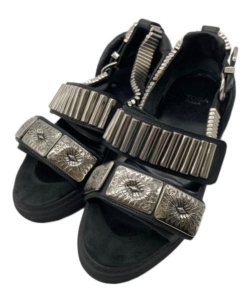TOGA PULLA（トーガ プルラ）TOGA PULLA (トーガ プルラ) METAL SNEAKER SANDALS ブラック サイズ:36の古着・服飾アイテム