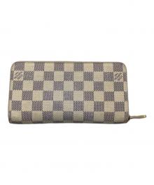 LOUIS VUITTON（ルイ ヴィトン）の古着「ジッピーウォレット ダミエ・アズール」｜グレー×ホワイト
