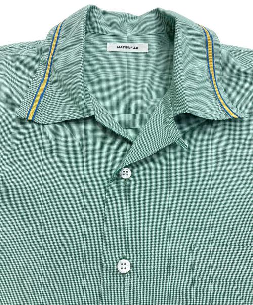 MATSUFUJI（マツフジ）MATSUFUJI (マツフジ) Open Collar Gingham Check Shirt グリーン サイズ:2の古着・服飾アイテム