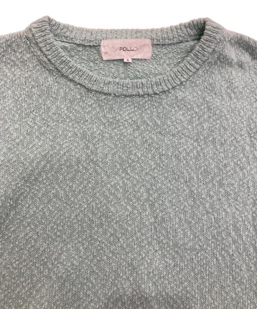 FOLL（フォル）FOLL (フォル) ピリングスラブコットンニット  UNFOLLOW　24080684000210 ブルー サイズ:2の古着・服飾アイテム
