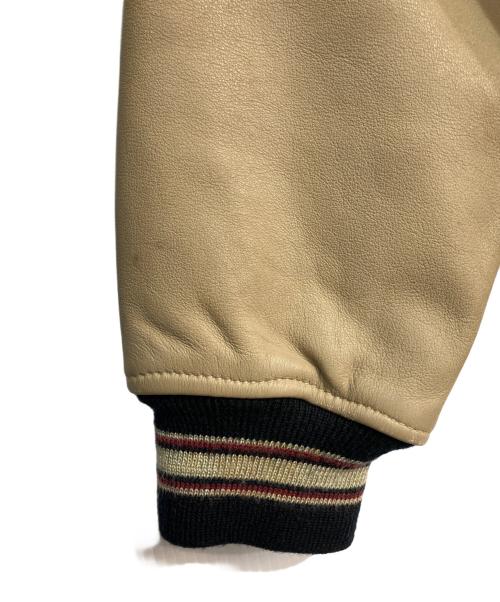 AVIREX（アヴィレックス）AVIREX (アヴィレックス) HORSEHIDE バーシティレザージャケット ブラック×ベージュ サイズ:Mの古着・服飾アイテム