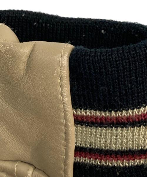 AVIREX（アヴィレックス）AVIREX (アヴィレックス) HORSEHIDE バーシティレザージャケット ブラック×ベージュ サイズ:Mの古着・服飾アイテム