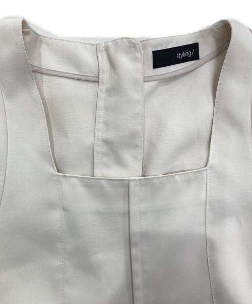 styling/（スタイリング）styling/ (スタイリング) スクエアネックドッキングワンピース アイボリー サイズ:1の古着・服飾アイテム