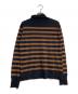 MARGARET HOWELL (マーガレットハウエル) JOHN SMEDLEY (ジョンスメドレー) ハイネックボーダーニット ブラック×ブラウン サイズ:2：4000円