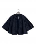 nellネル）の古着「スモール ギンガム チェック ティアード ボレロ」｜ブラック×ネイビー