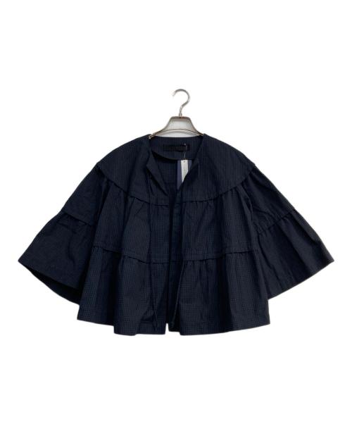 nell（ネル）nell (ネル) スモール ギンガム チェック ティアード ボレロ ブラック×ネイビー サイズ:Free 未使用品の古着・服飾アイテム