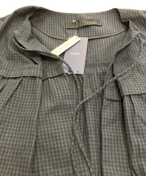 nell（ネル）nell (ネル) スモール ギンガム チェック ティアード ボレロ ブラック×ネイビー サイズ:Free 未使用品の古着・服飾アイテム