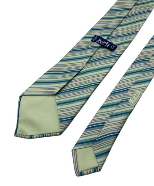 HERMES（エルメス）HERMES (エルメス) ストライプシルクネクタイ グリーン サイズ:-の古着・服飾アイテム
