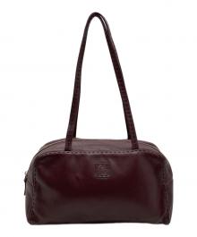 LAUREN RALPH LAUREN（ローレンラルフローレン）の古着「レザーハンドバッグ」｜ワインレッド