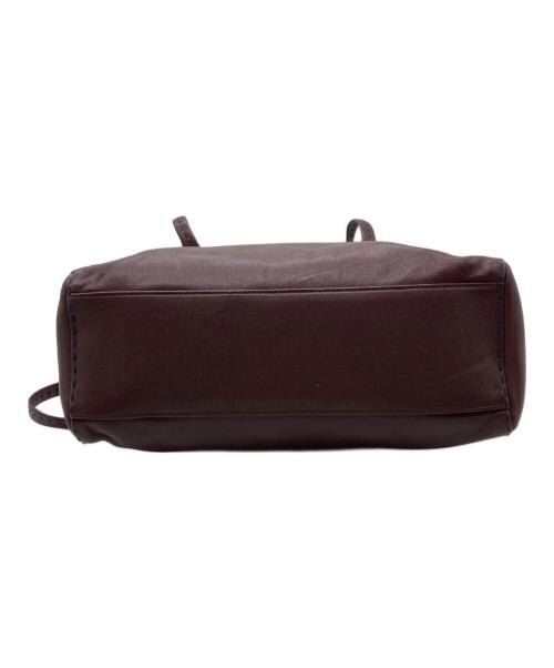 LAUREN RALPH LAUREN（ローレンラルフローレン）LAUREN RALPH LAUREN (ローレンラルフローレン) レザーハンドバッグ ワインレッドの古着・服飾アイテム