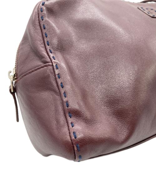 LAUREN RALPH LAUREN（ローレンラルフローレン）LAUREN RALPH LAUREN (ローレンラルフローレン) レザーハンドバッグ ワインレッドの古着・服飾アイテム