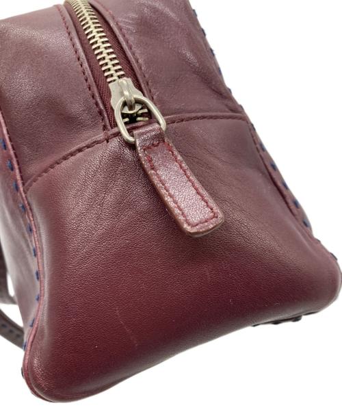 LAUREN RALPH LAUREN（ローレンラルフローレン）LAUREN RALPH LAUREN (ローレンラルフローレン) レザーハンドバッグ ワインレッドの古着・服飾アイテム