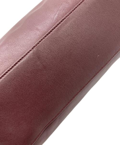 LAUREN RALPH LAUREN（ローレンラルフローレン）LAUREN RALPH LAUREN (ローレンラルフローレン) レザーハンドバッグ ワインレッドの古着・服飾アイテム