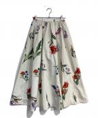 EMMEL REFINESエメル リファインズ）の古着「フラワープリント ボリューム マキシスカート」｜アイボリー